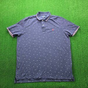 Polo Ralph Lauren Polo Shirt Men XL Blue Short Sleeve AOP Stars Golf Classic Fit
